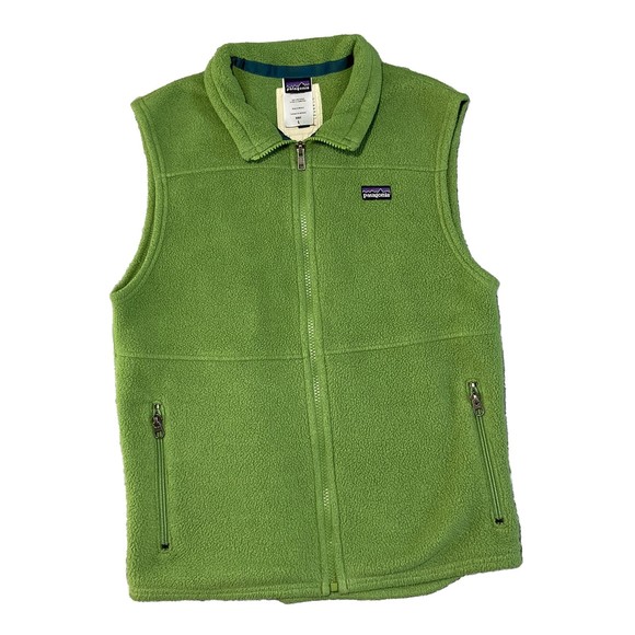 Patagonia Other - Patagonia Childs Kids Fleece Vest Size L Green Youth XL With Logo And Zip Pocket